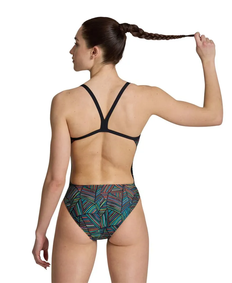 Arena Women's Overview Challenge Back Swimsuit Black/Multi-4